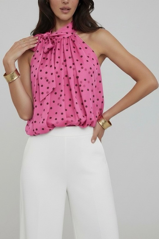 Tops Femme Pois ELLE STYLE GL_0795_POIS_ANAIS_526_MANNEQUIN Efashion Paris