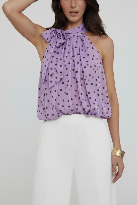 Tops Femme Pois ELLE STYLE GL_0795_POIS_ANAIS_526_MANNEQUIN Efashion Paris