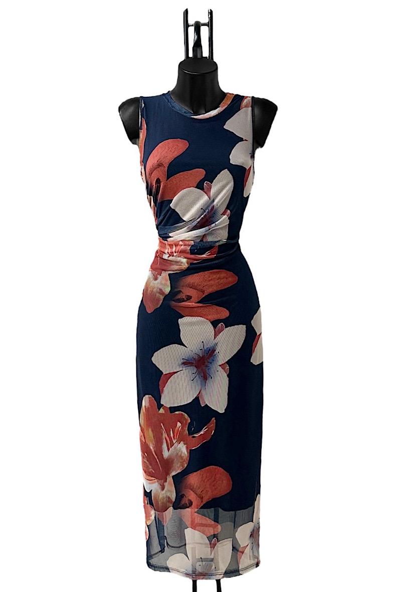 Abiti corti Donna Marine blue ELLE STYLE TH_25216_ALL_425_MESH #c Efashion Paris