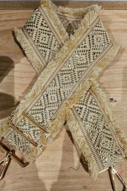 Bandolera Marroquinería Gold JM FACTORY SAS - Mogano BANDOULIERE Efashion Paris