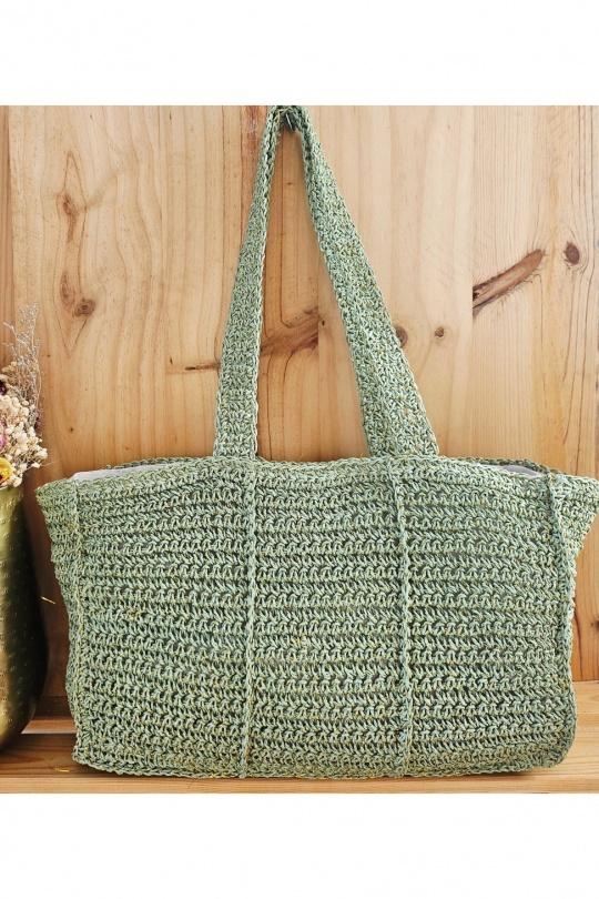 Cabas Maroquinerie Vert d eau JM FACTORY SAS - Mogano A1143-29 Efashion Paris