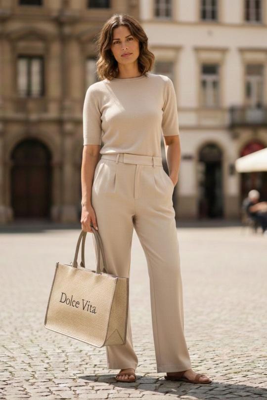 Shoppers Borse Taupe Mogano T807 Efashion Paris