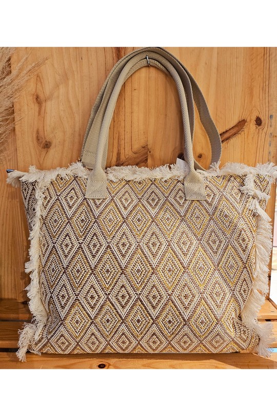 Cabas Maroquinerie Beige Mogano P928 Efashion Paris