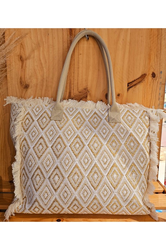 Cabas Maroquinerie Beige Mogano P928 Efashion Paris