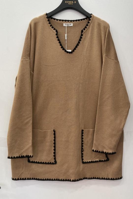 Robes courtes Femme Camel Esther.H 9183 Efashion Paris