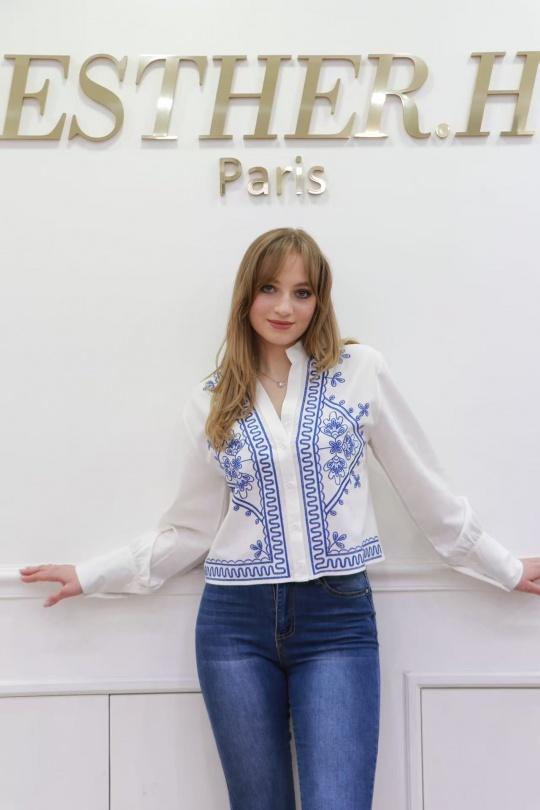 Gilets Femme Bleu Esther.H YZ102 Efashion Paris