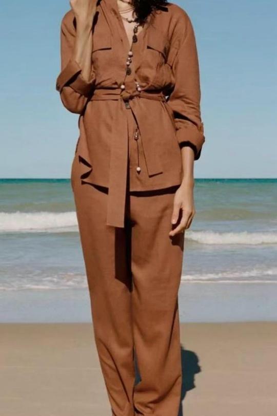 Ensembles Femme Marron Esther.H R8026 Efashion Paris