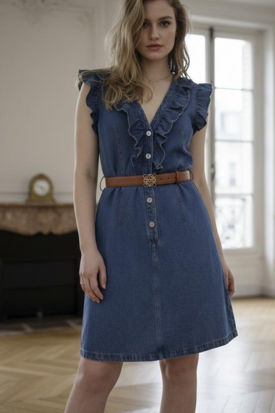 Short dresses Women Dark blue Esther.H H8125 Efashion Paris