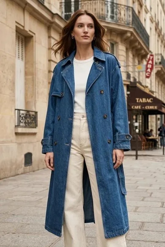 Vestes Femme Bleu clair Esther.H H8129GRANDETAILLE Efashion Paris