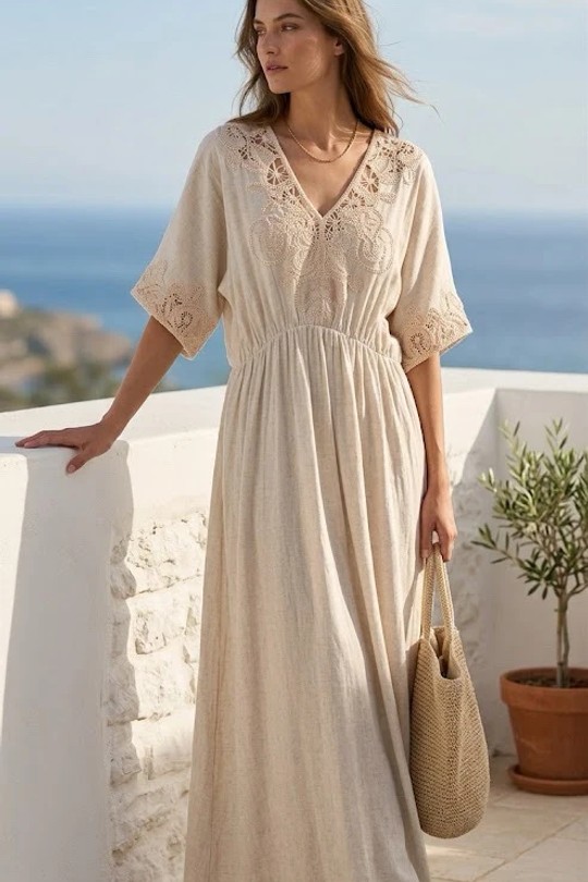 Robes longues Femme Beige Esther.H L681 Efashion Paris