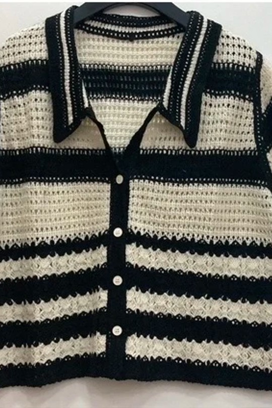 Tops Femme Noir/Beige Esther.H ZX1521 Efashion Paris