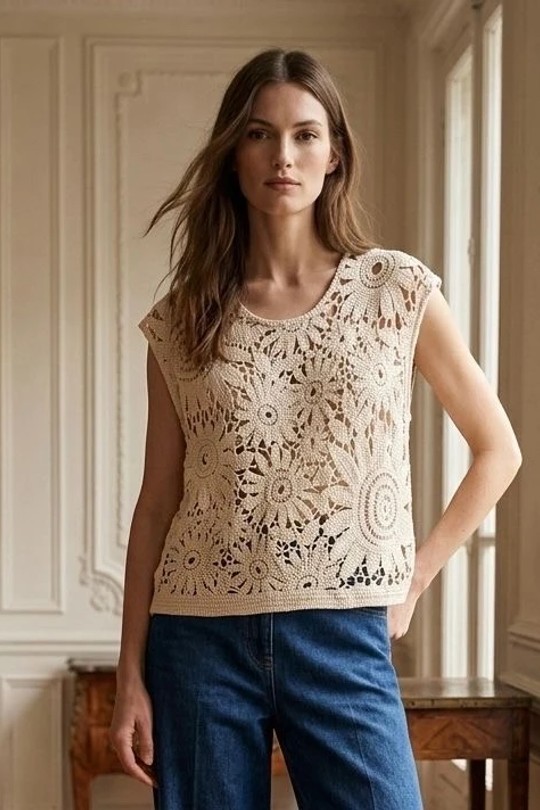 Tops Femme Beige Esther.H ZX996 Efashion Paris