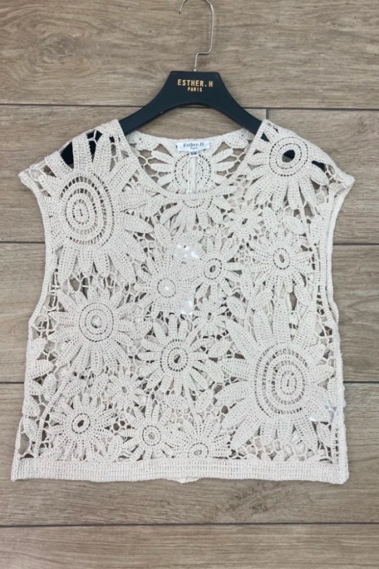 Tops Femme Beige Esther.H ZX996 Efashion Paris