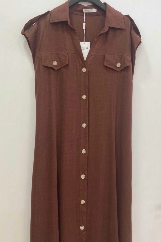Robes longues Femme Marron Esther.H R8037 Efashion Paris