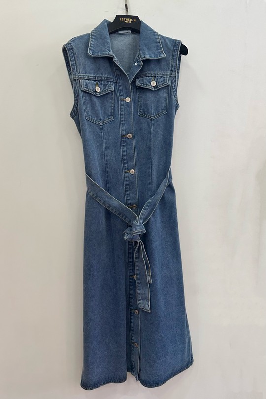 Robes mi-longues Femme Bleu Esther.H NZ708 Efashion Paris