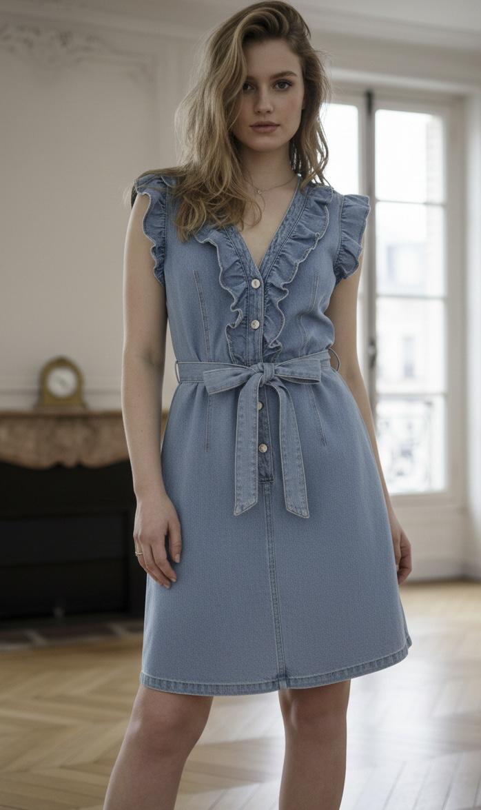 Robes courtes Femme Bleu foncé Esther.H H8125 #c Efashion Paris