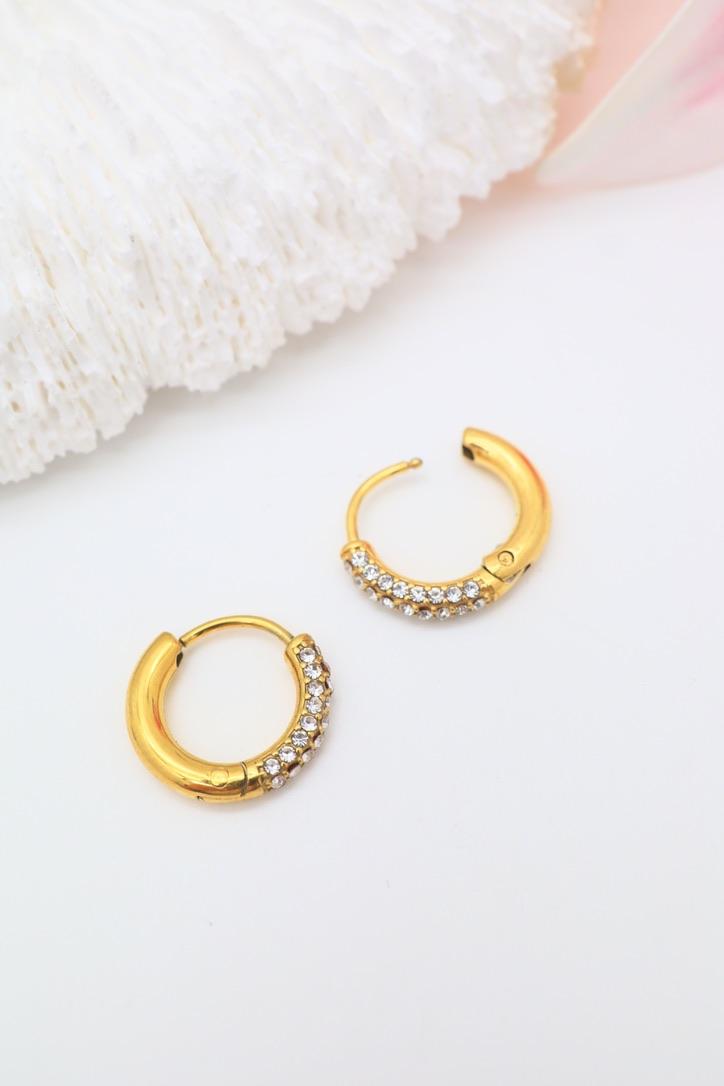 Pendientes Complementos Gold J'AIME GEMME V56B #c Efashion Paris