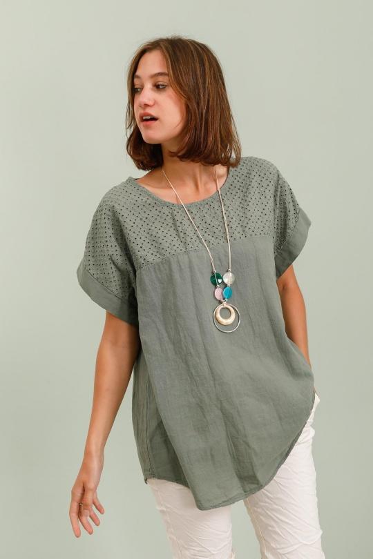 Blouses Femme Kaki CBELLE H617 Efashion Paris