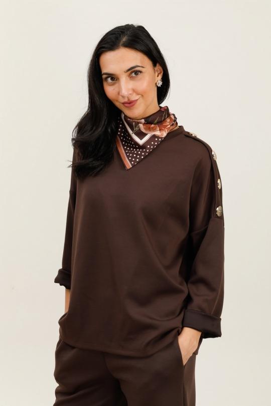 Felpa Donna Brown CBELLE SW14 Efashion Paris
