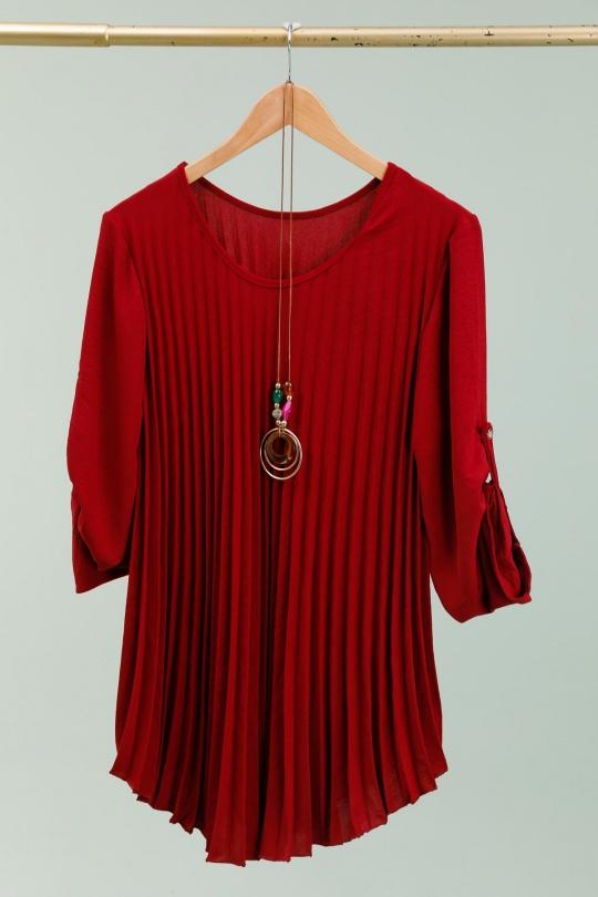 Blouses Women Burgundy CBELLE H201 Efashion Paris