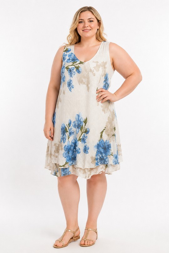 Robes mi-longues Femme Bleu ciel CBELLE R803 Efashion Paris