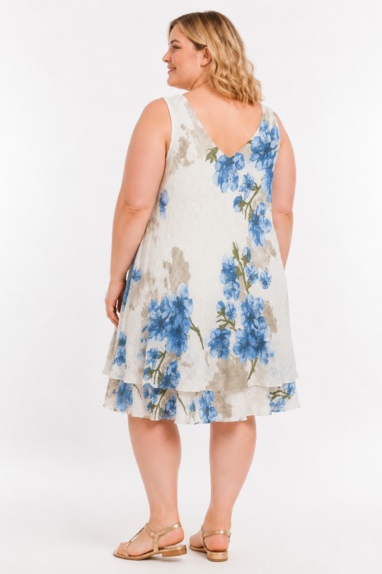 Robes mi-longues Femme Bleu ciel CBELLE R803 Efashion Paris