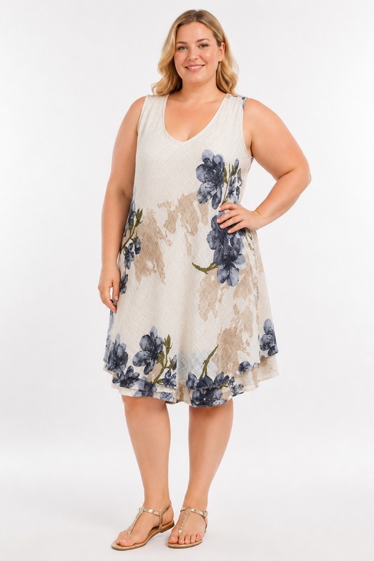 Robes mi-longues Femme Bleu ciel CBELLE R803 Efashion Paris