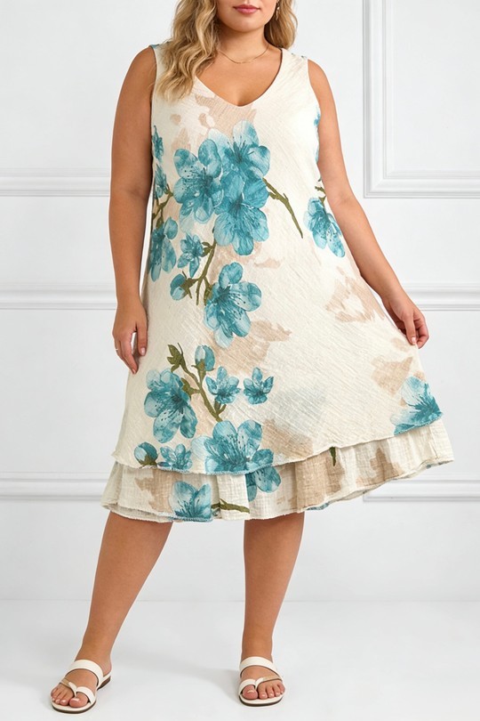Robes mi-longues Femme Bleu ciel CBELLE R803 Efashion Paris