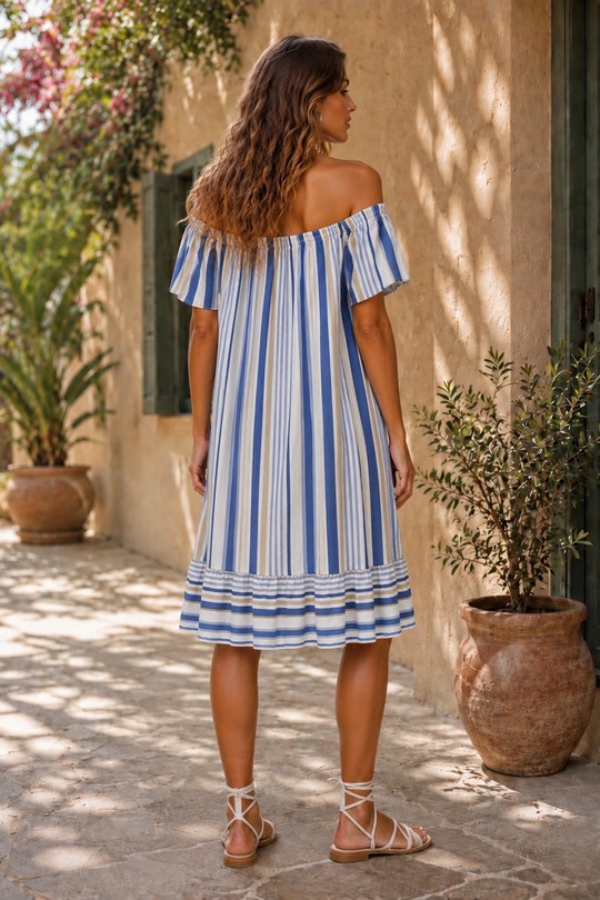 Robes mi-longues Femme Bleu ciel CBELLE TU808 Efashion Paris