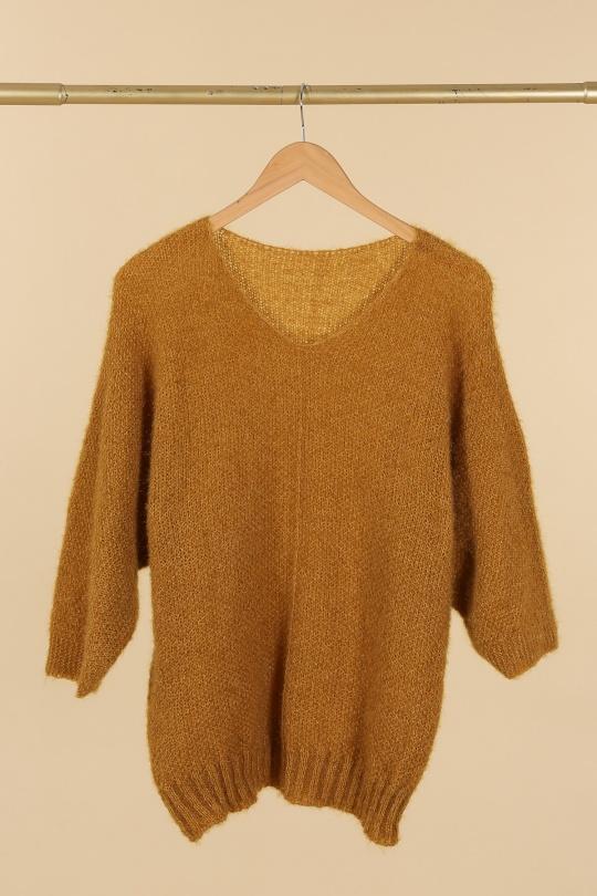 Pulls Femme Moutarde CBELLE PU155 #c Efashion Paris