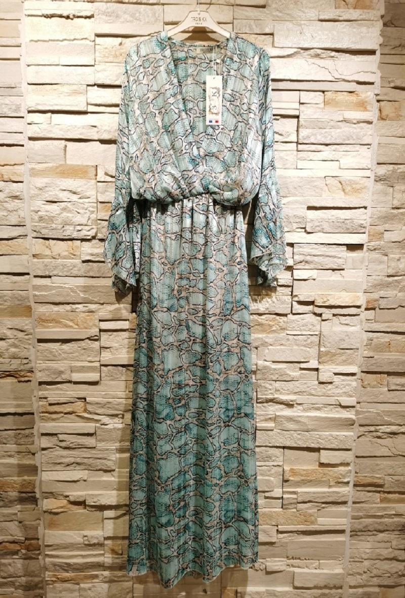 Abiti maxi Donna Turquoise TROIS KA 3092 #c Efashion Paris