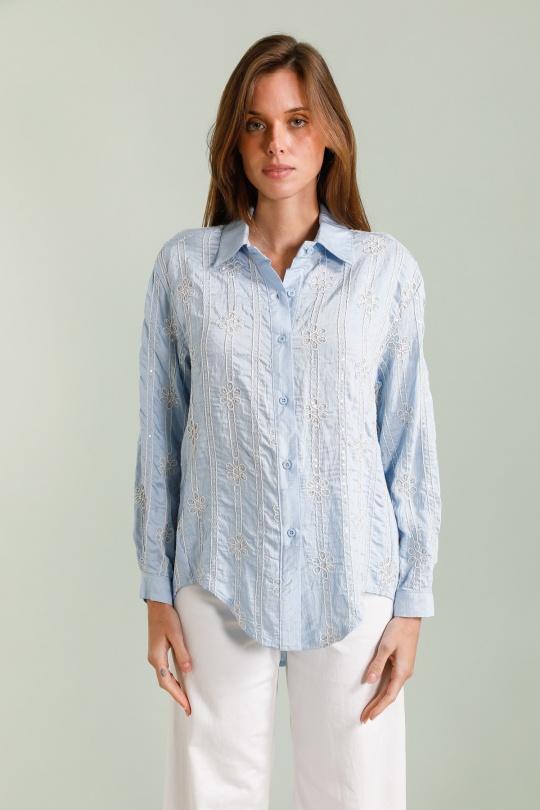 Chemises Femme Bleu Unigirl DF6013-1 Efashion Paris