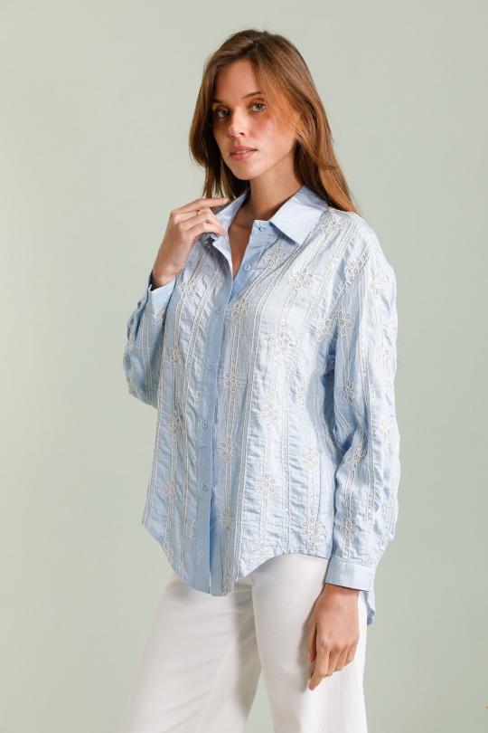 Chemises Femme Bleu Unigirl DF6013-1 Efashion Paris