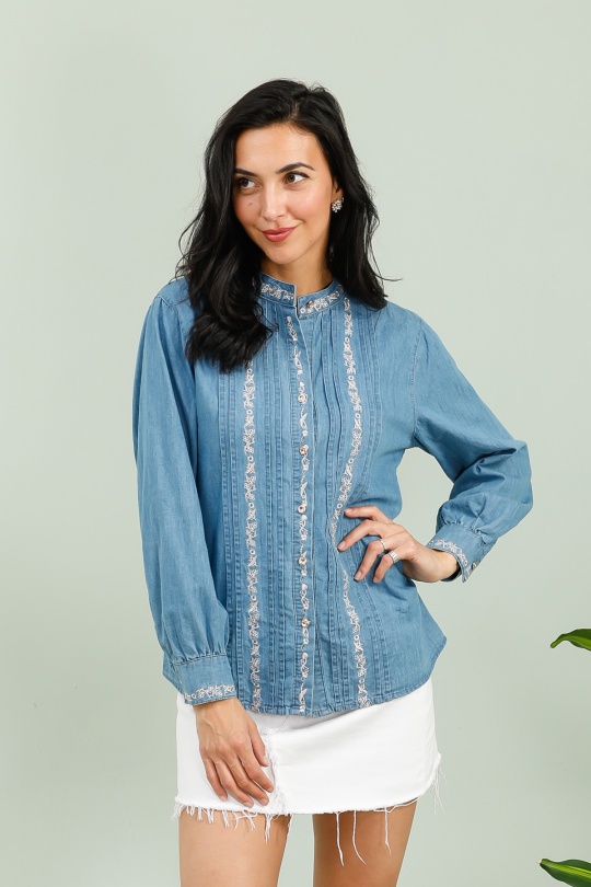 Chemises Femme Bleu jean Unigirl GZ3043 Efashion Paris