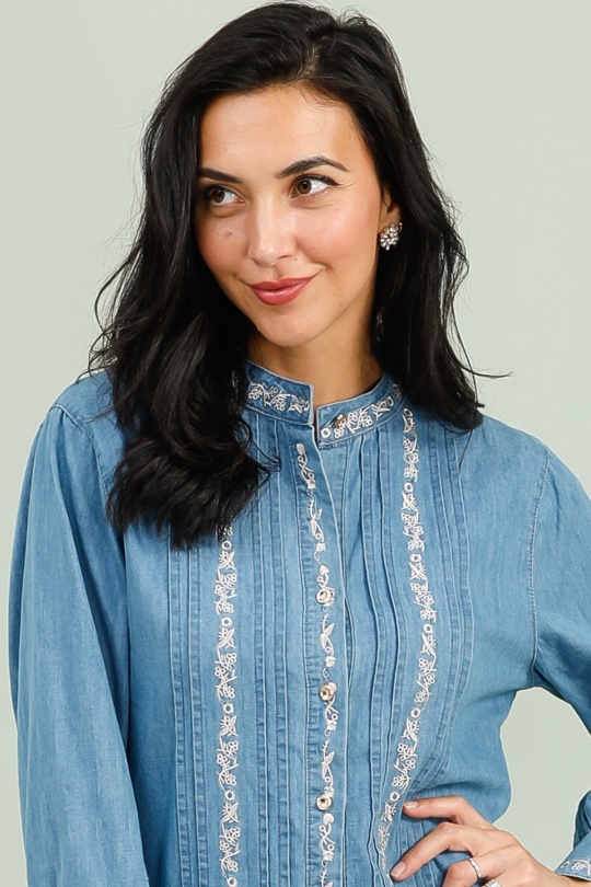 Chemises Femme Bleu jean Unigirl GZ3043 Efashion Paris