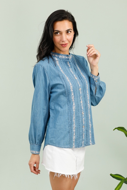 Chemises Femme Bleu jean Unigirl GZ3043 Efashion Paris