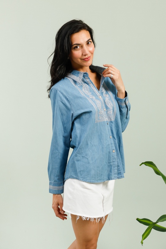 Chemises Femme Bleu jean Unigirl GZ3042 Efashion Paris