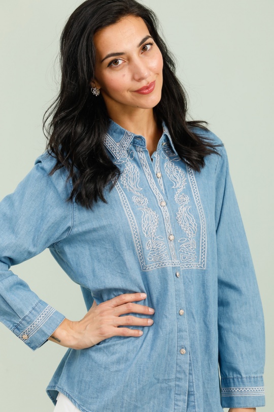 Chemises Femme Bleu jean Unigirl GZ3042 Efashion Paris