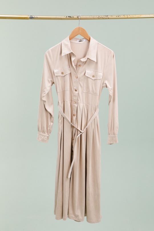 Midi dresses Women Cream Unigirl GZ3031-1 Efashion Paris