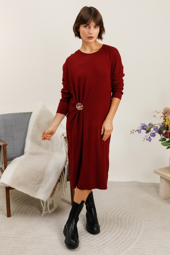 Abiti al polpaccio Donna Burgundy Unigirl J9092 Efashion Paris