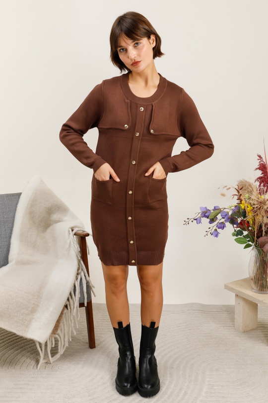 Abiti corti Donna Brown Unigirl J9112 Efashion Paris