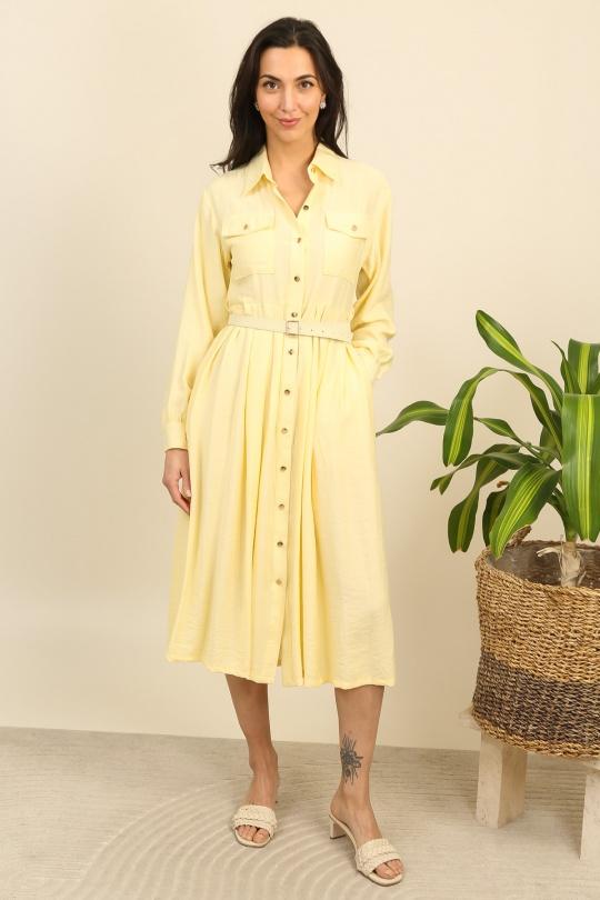 Robes mi-longues Femme Jaune Unigirl GZ3031-3 Efashion Paris