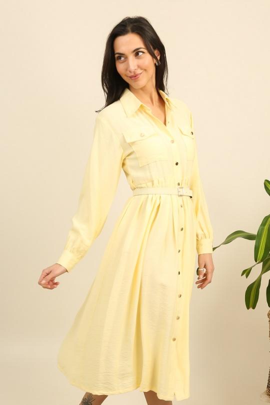 Robes mi-longues Femme Jaune Unigirl GZ3031-3 Efashion Paris