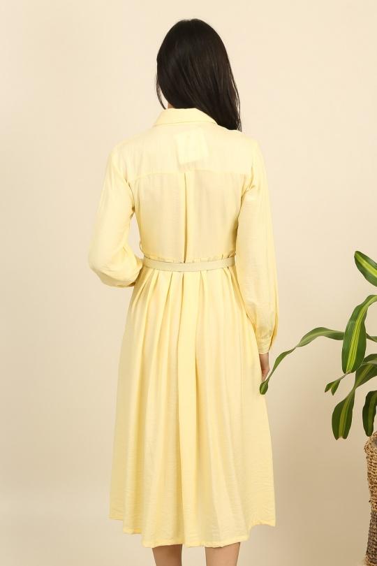 Robes mi-longues Femme Jaune Unigirl GZ3031-3 Efashion Paris