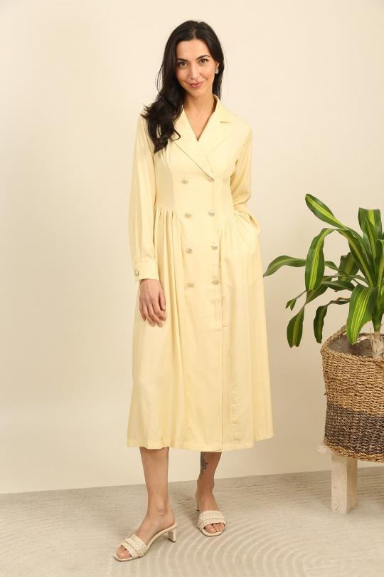 Robes mi-longues Femme Jaune Unigirl GM8329 Efashion Paris