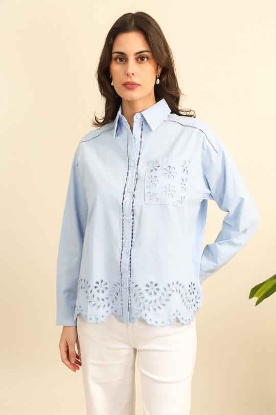 Chemises Femme Bleu ciel Unigirl GM8366 Efashion Paris