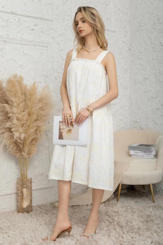 Midi dresses Women Cream REVD'ELLE 10541-1D1364  Efashion Paris