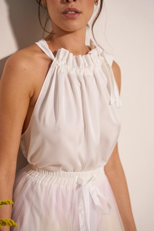 Tops Femme Blanc Choklate CK08090 Efashion Paris