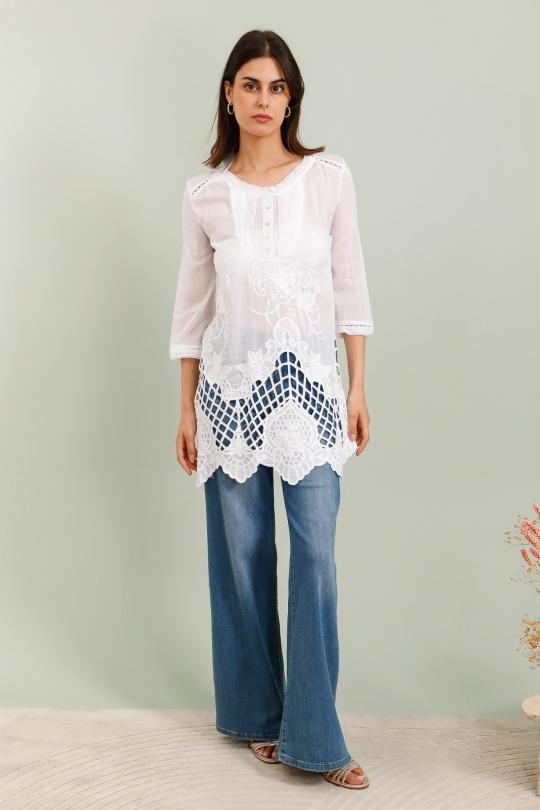 Tunics Women White Choklate 29685 Efashion Paris