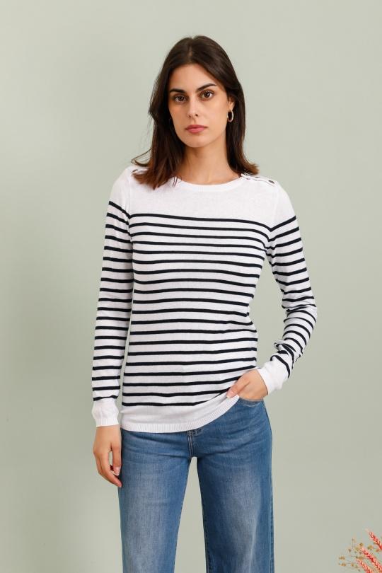 Jumpers Women White Choklate 5588 Efashion Paris